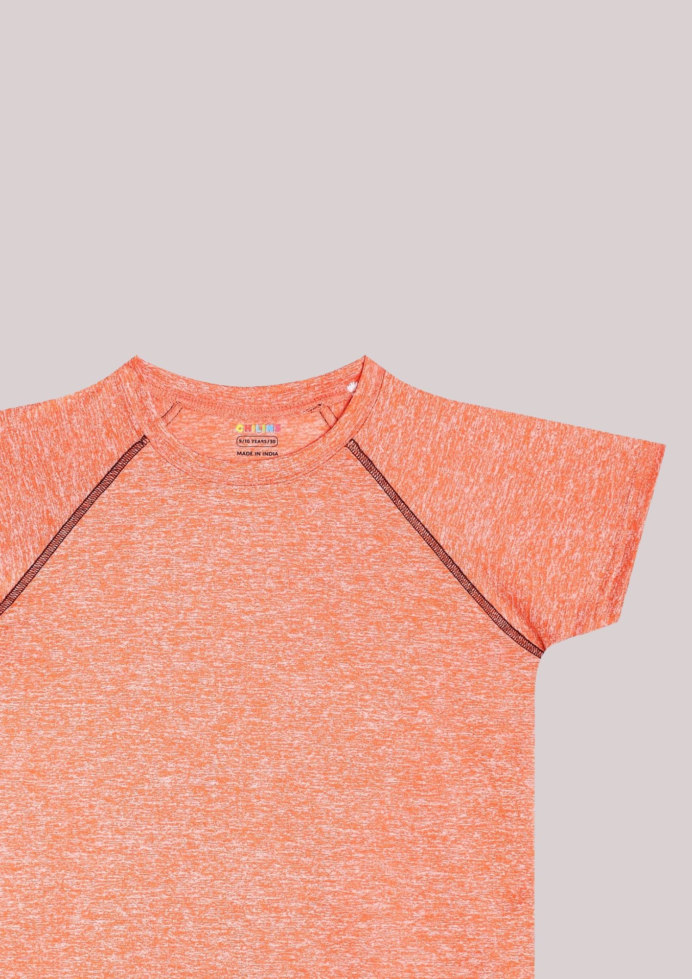 CHILINS Kids’ Orange Dry‑Fit Sports T‑Shirt – Activewear for School & Outdoor Sports