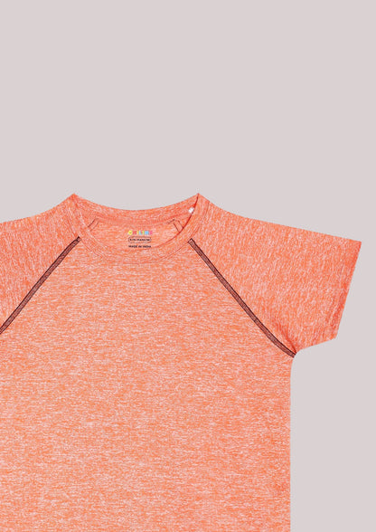 CHILINS Kids’ Orange Dry‑Fit Sports T‑Shirt – Activewear for School & Outdoor Sports