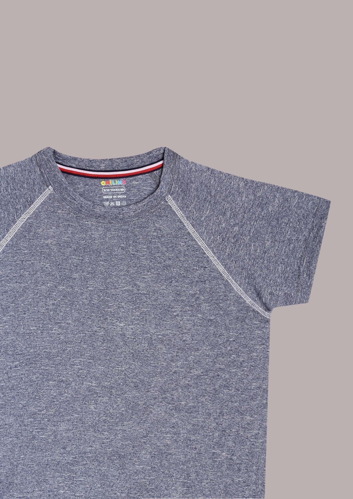 CHILINS Kids’ Dark Gray Dry‑Fit Sports T‑Shirt – Activewear for School & Outdoor Sports