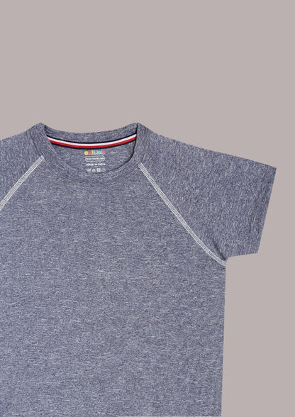 CHILINS Kids’ Dark Gray Dry‑Fit Sports T‑Shirt – Activewear for School & Outdoor Sports