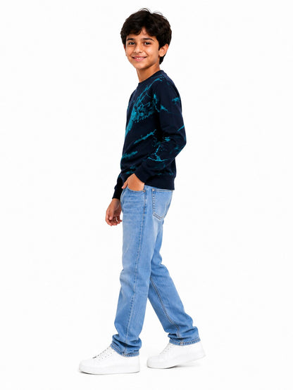 CHILINS Boys Cotton Printed Sweatshirt | Full Sleeve Round Neck Winter Sweatshirt for Kids