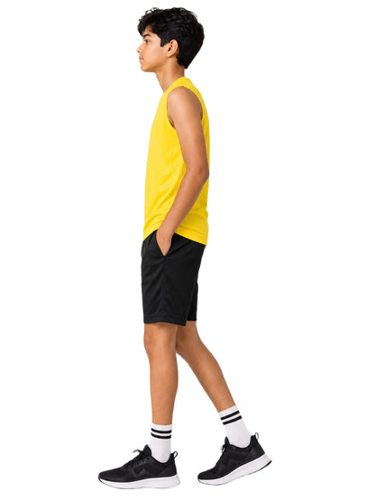 CHILINS Kids Yellow Sleeveless Sports T-Shirt