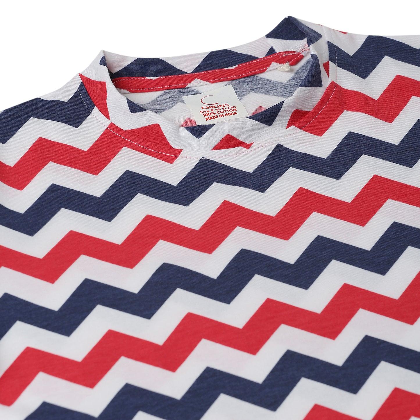 Kids Girls Regular Round Neck Cotton Fit T-Shirt Striped