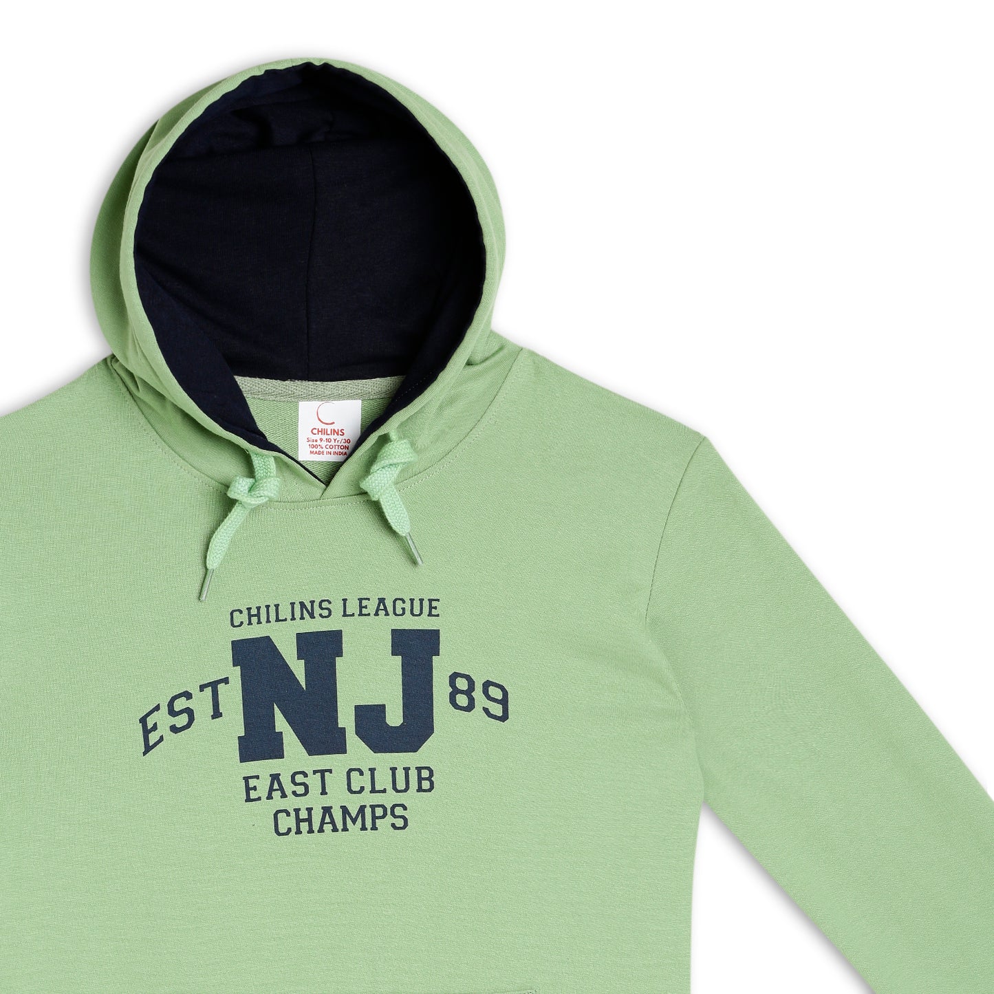 Boys Hooded & Round Neck Full Sleeves Sweatshirt – Green | CHILINS League Printed Sweatshirt