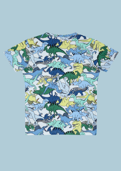 CHILINS Kids’ Dinosaur Print T‑Shirt & Shorts Set – Fun Beachwear