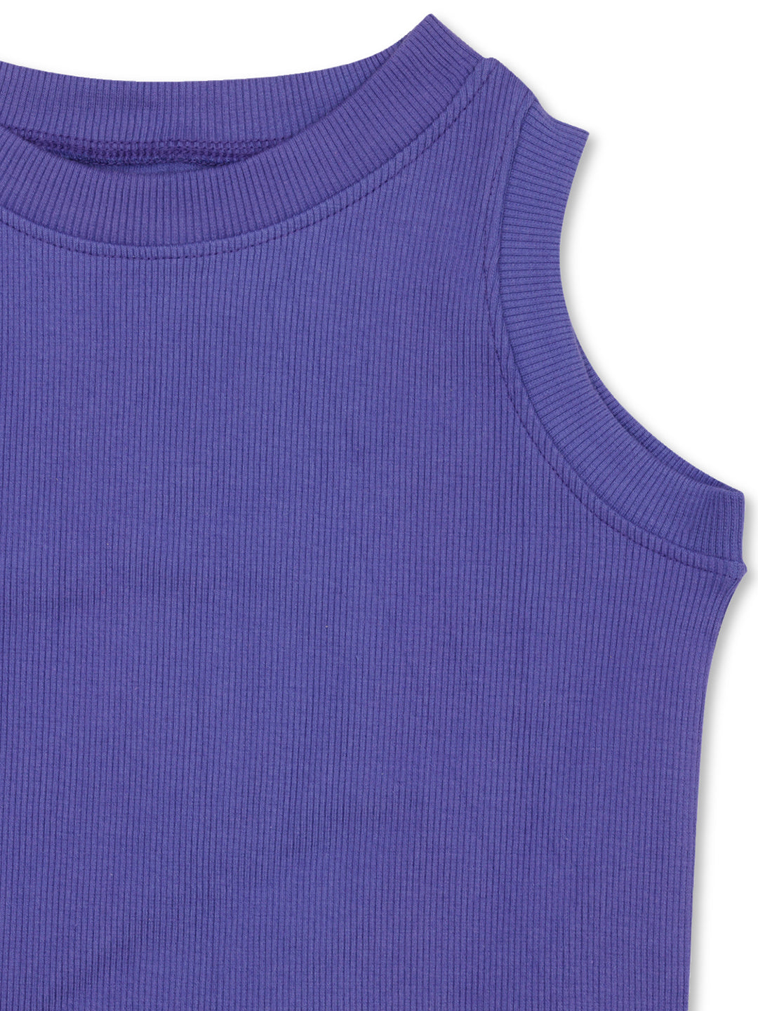 CHILINS Girls Purple Ribbed Cotton Crop Top  Stylish & Comfortable Kidswear