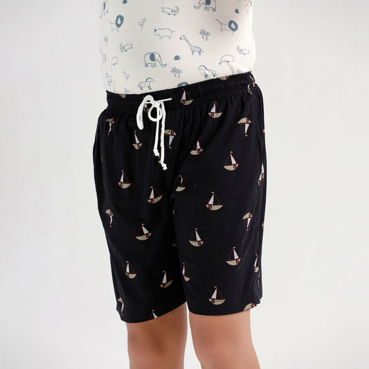 CHILINS Boys Girls Printed Cotton Bermuda Shorts