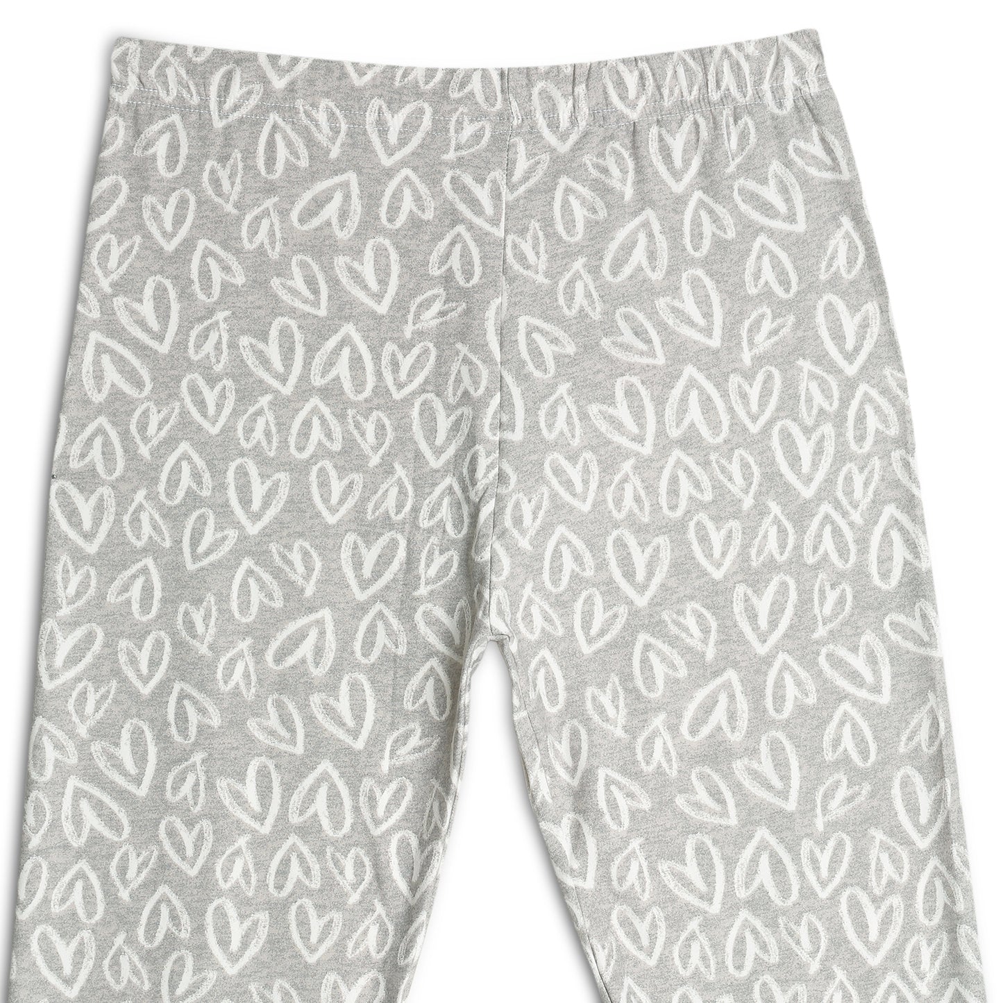 Poly lycra Printed Leggings for Girls Grey Heart