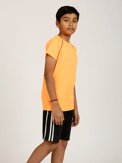 CHILINS Boys Activewear Sportswear – Dryfit Polyester, Orange, Raglan Sleeve