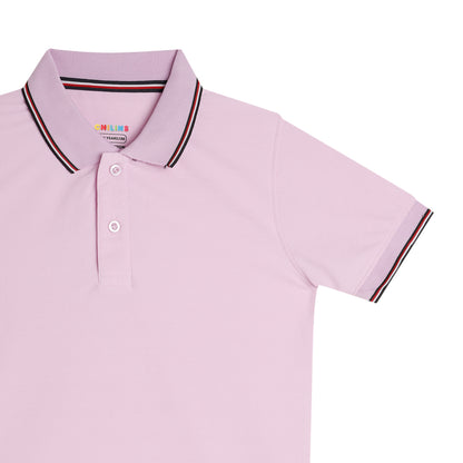 Boys Polo Solid Tshirt Polyester Lavender