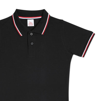 Chilins Kids Solid Polo Tshirt, Color - Black