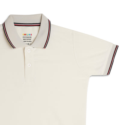 Boys Polo Solid Tshirt Polyester White