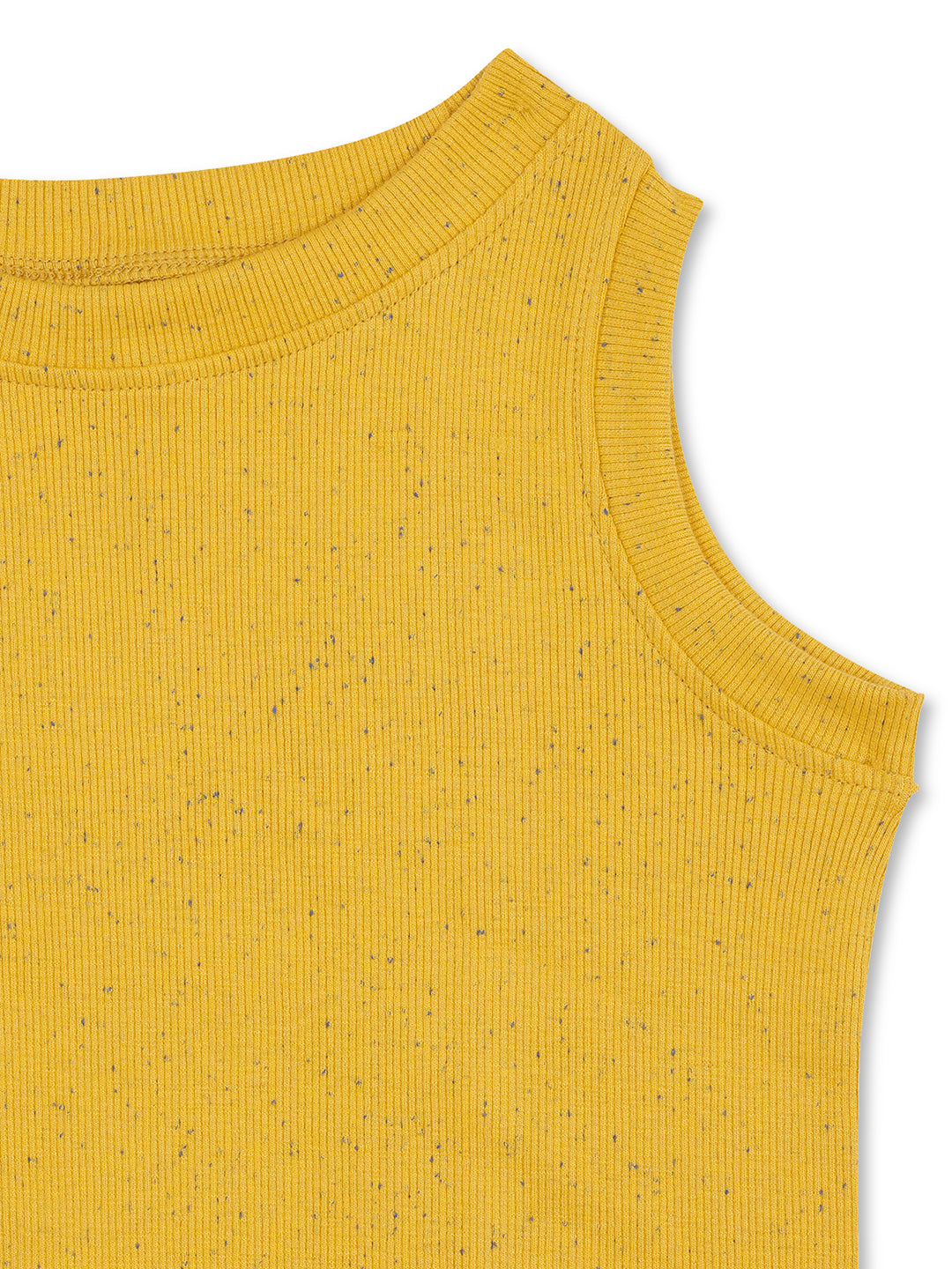 CHILINS Girls Yellow Ribbed Cotton Crop Top Stylish & Comfortable Kidswear