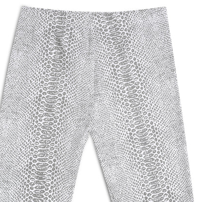 Poly lycra Printed Leggings for Girls White