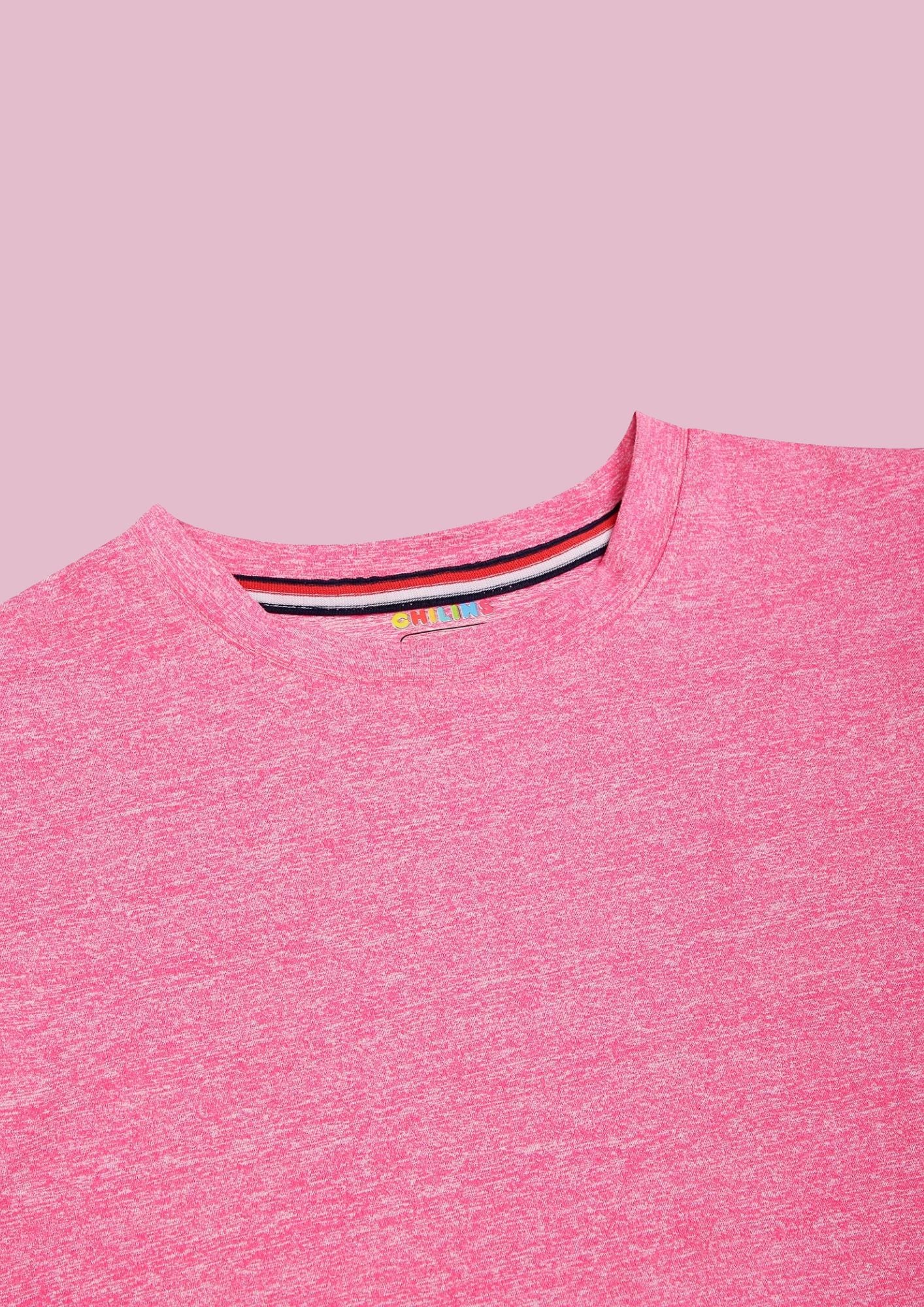 CHILINS Kids’ Pink Dry‑Fit Sports T‑Shirt – Activewear for School & Outdoor Sports