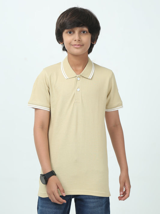Chilins Kids Solid Polo Tshirt, Color - Brown