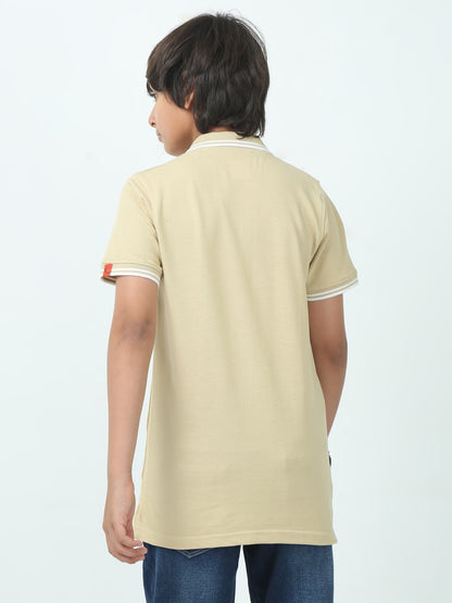 Chilins Kids Solid Polo Tshirt, Color - Brown