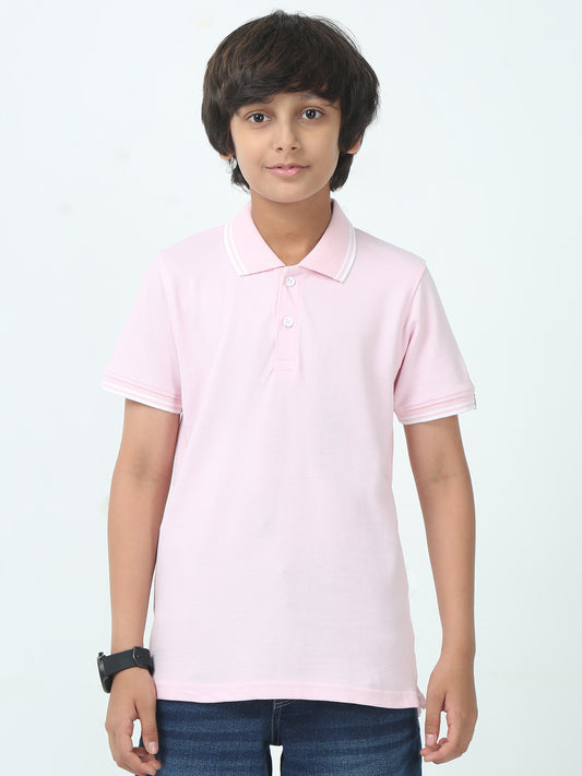 Chilins Kids Solid Polo Tshirt, Color-  Pink