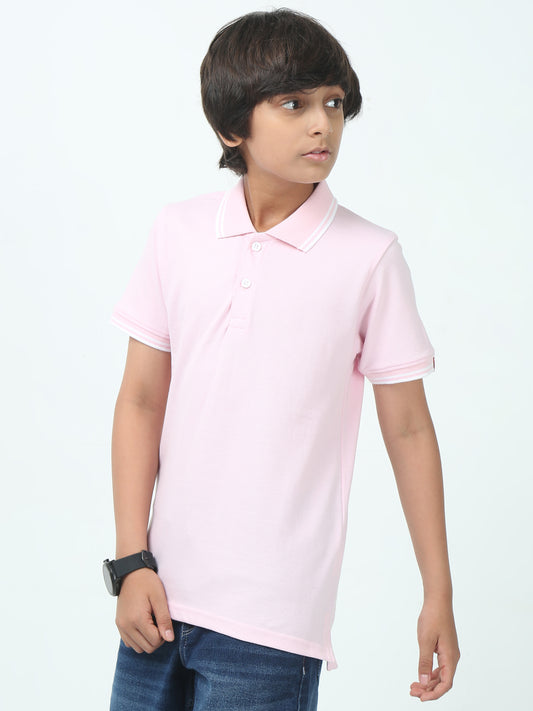 Chilins Kids Solid Polo Tshirt, Color-  Pink