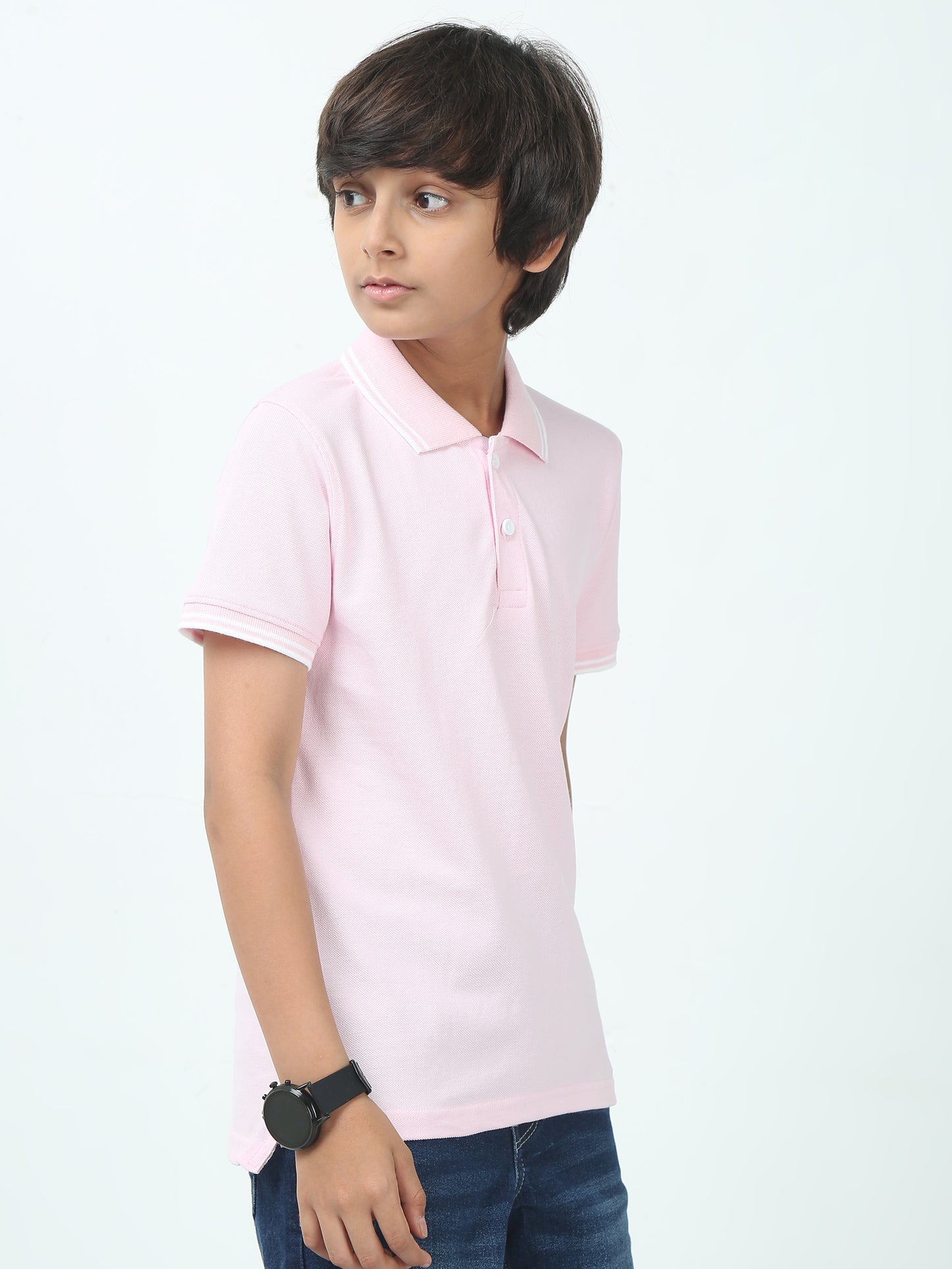 Chilins Kids Solid Polo Tshirt, Color-  Pink