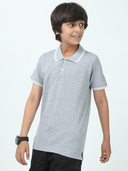 Chilins Kids Solid Polo Tshirt, Color - Grey