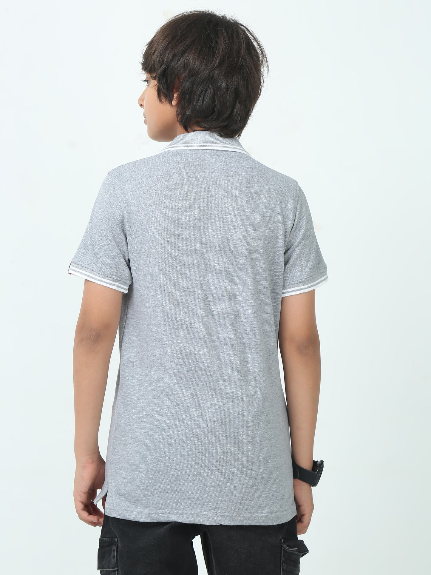 Chilins Kids Solid Polo Tshirt, Color - Grey