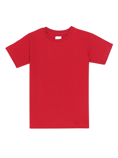 Kids Round Neck T-Shirt Half Sleeves 100% Cotton Plain Solid Color Tshirt