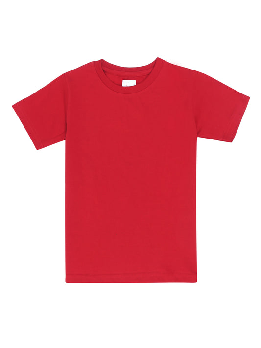 Kids Round Neck T-Shirt Half Sleeves 100% Cotton Plain Solid Color Tshirt