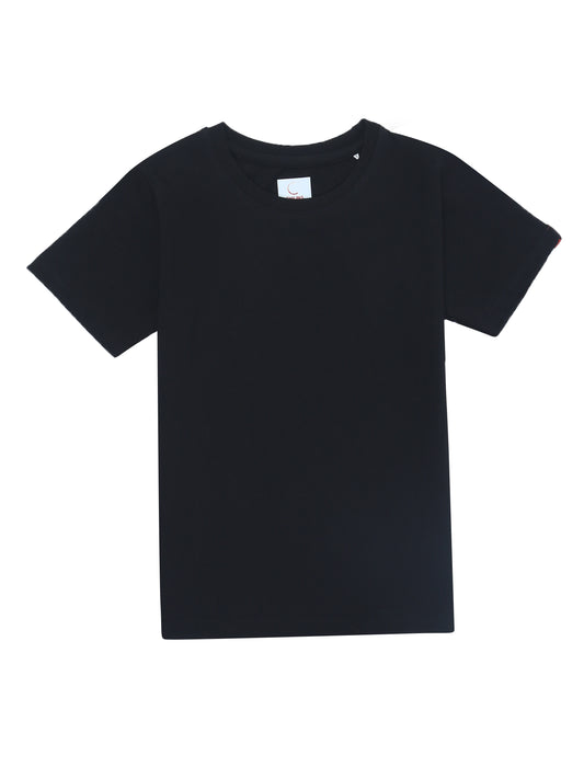 Kids Round Neck T-Shirt Half Sleeves 100% Cotton Plain Solid Color Tshirt