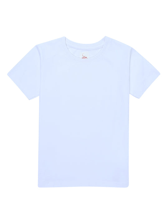 Kids Round Neck T-Shirt Half Sleeves 100% Cotton Plain Solid Color Tshirt