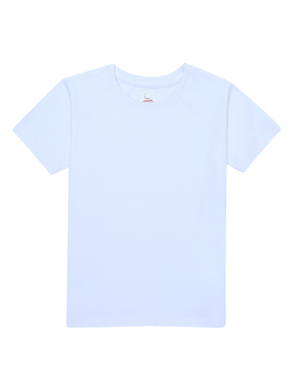 Kids Round Neck T-Shirt Half Sleeves 100% Cotton Plain Solid Color Tshirt