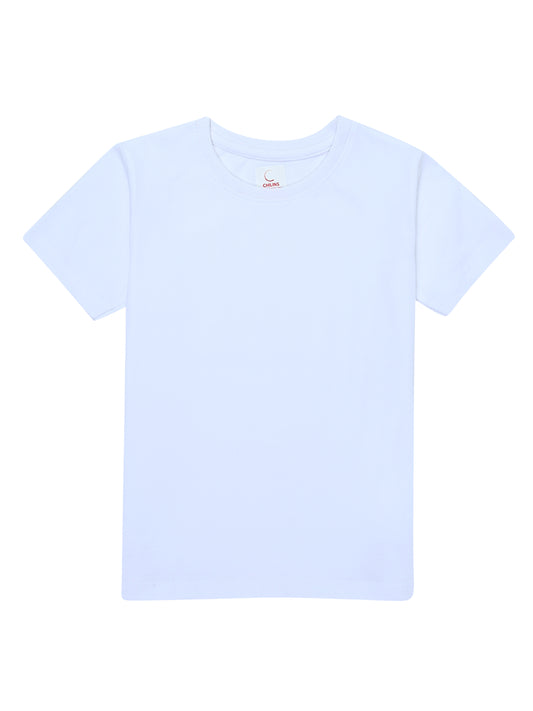 Kids Round Neck T-Shirt Half Sleeves 100% Cotton Plain Solid Color Tshirt