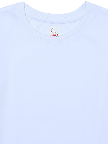 Kids Round Neck T-Shirt Half Sleeves 100% Cotton Plain Solid Color Tshirt