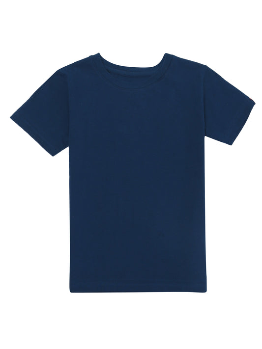 Kids Round Neck T-Shirt Half Sleeves 100% Cotton Plain Solid Color Tshirt