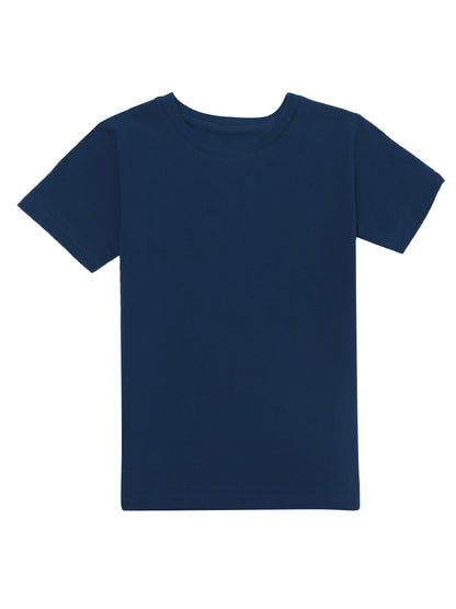 Kids Round Neck T-Shirt Half Sleeves 100% Cotton Plain Solid Color Tshirt