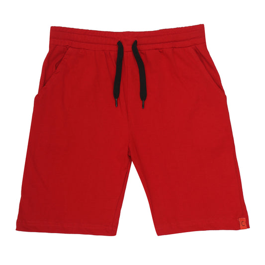 Kids Cotton Shorts Black & Red