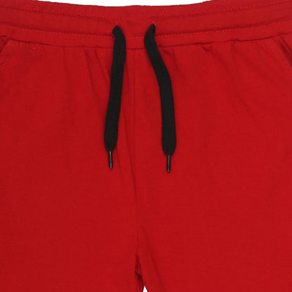 Kids Cotton Shorts Black & Red