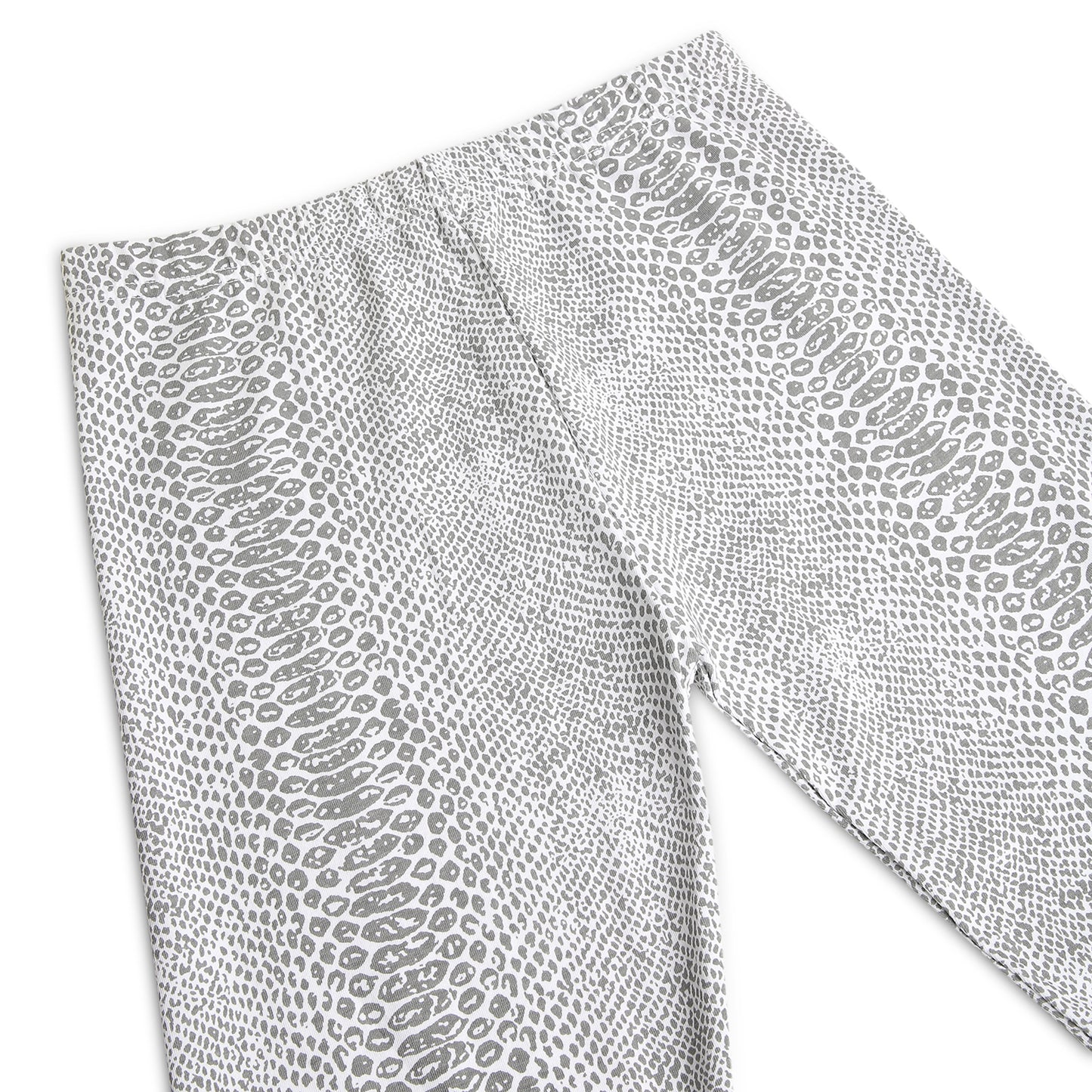 Poly lycra Printed Leggings for Girls White