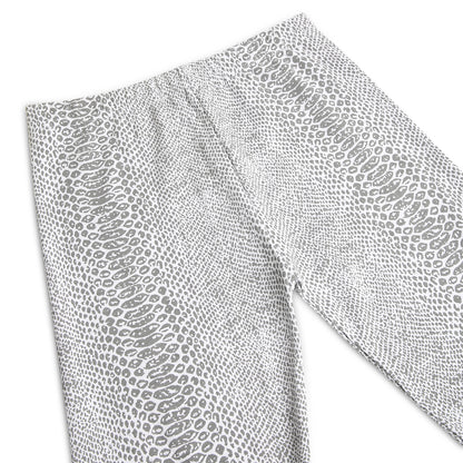 Poly lycra Printed Leggings for Girls White