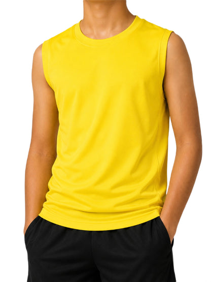 CHILINS Kids Yellow Sleeveless Sports T-Shirt