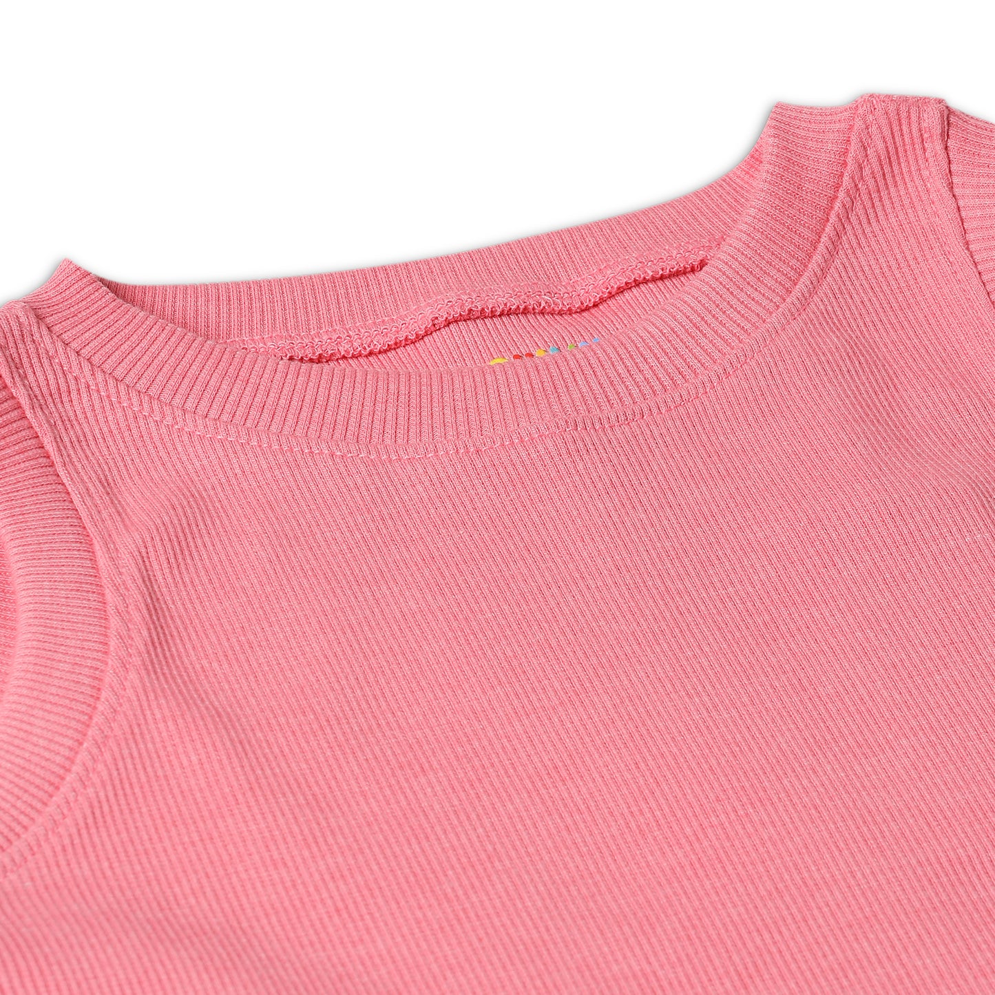 Girl's Solid Crew Neck Ribbed/Knitted Sleeveless Stretchable Slim Fit Crop Tank Top