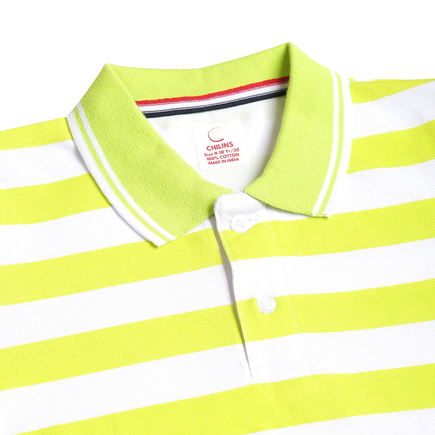 Chilins Kids Striped Polo Tshirt, Color - Green