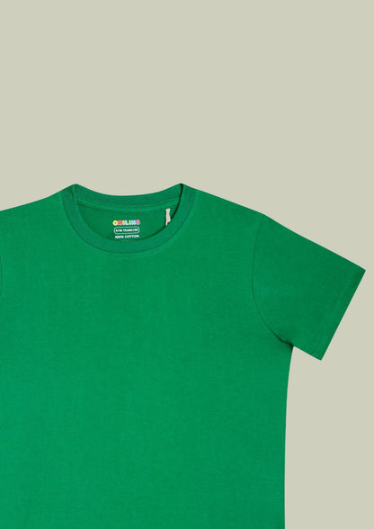 CHILINS Kids’ Green Cotton T‑Shirt – Soft Crew‑Neck Everyday Wear