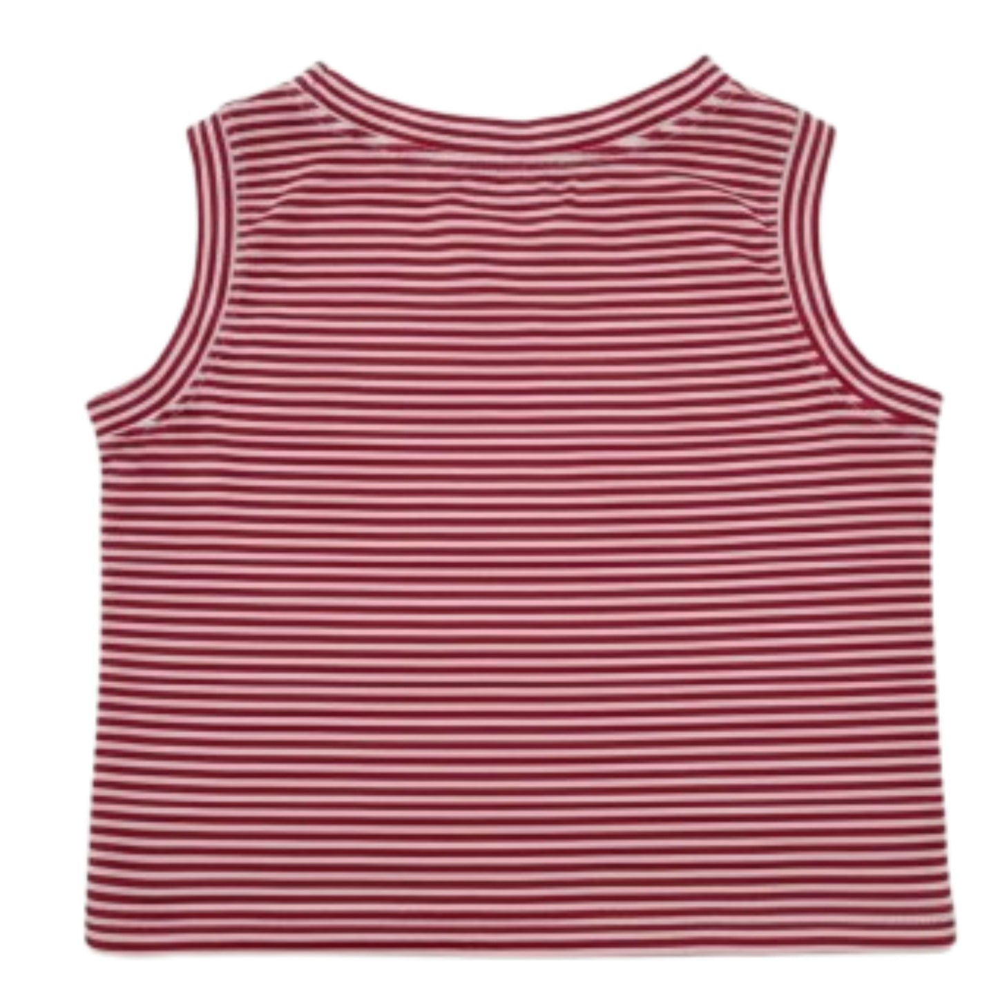 Girl's Solid Crew Neck Ribbed/Knitted Sleeveless Stretchable Slim Fit Crop Tank Top Red