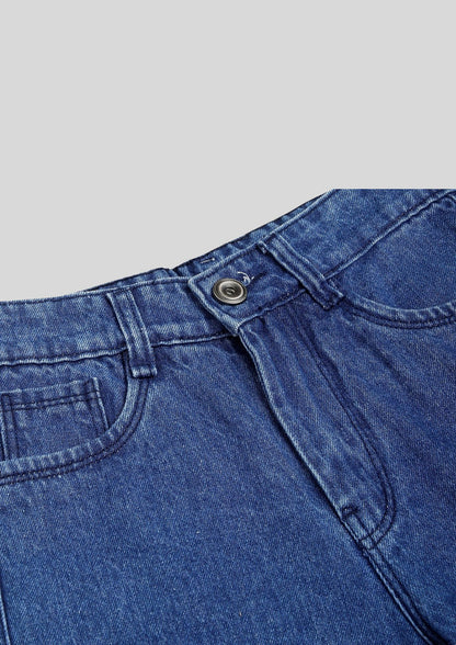 CHILINS Kids’ Blue Baggy Jeans with Logo T‑Shirt – Trendy Casual Wear for Boys