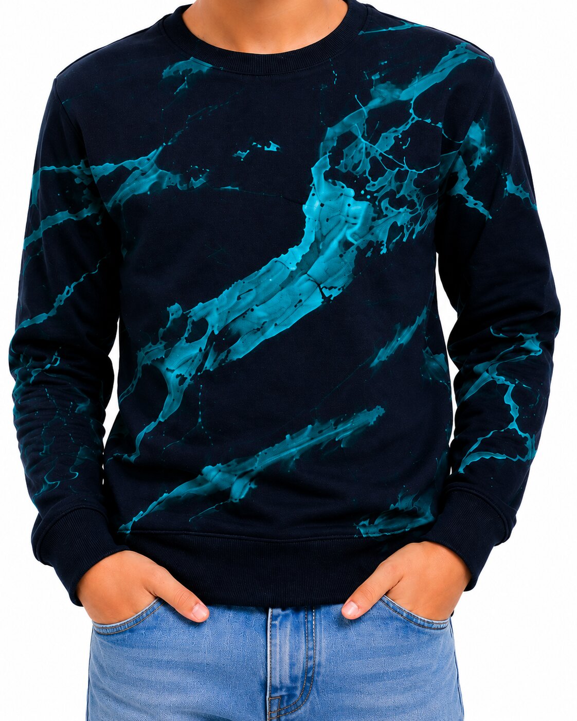 CHILINS Boys Cotton Printed Sweatshirt | Full Sleeve Round Neck Winter Sweatshirt for Kids