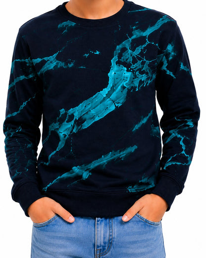 CHILINS Boys Cotton Printed Sweatshirt | Full Sleeve Round Neck Winter Sweatshirt for Kids