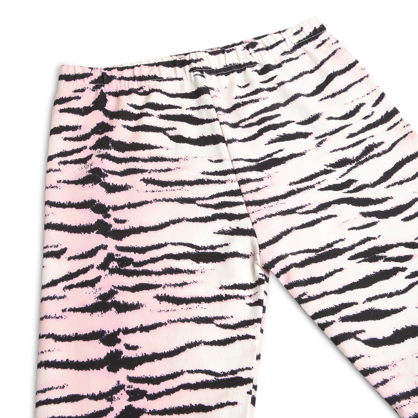 Poly lycra Printed Leggings for Girls Pink