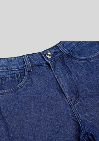 CHILINS Kids’ Blue Baggy Jeans with Logo T‑Shirt – Trendy Casual Wear for Girls