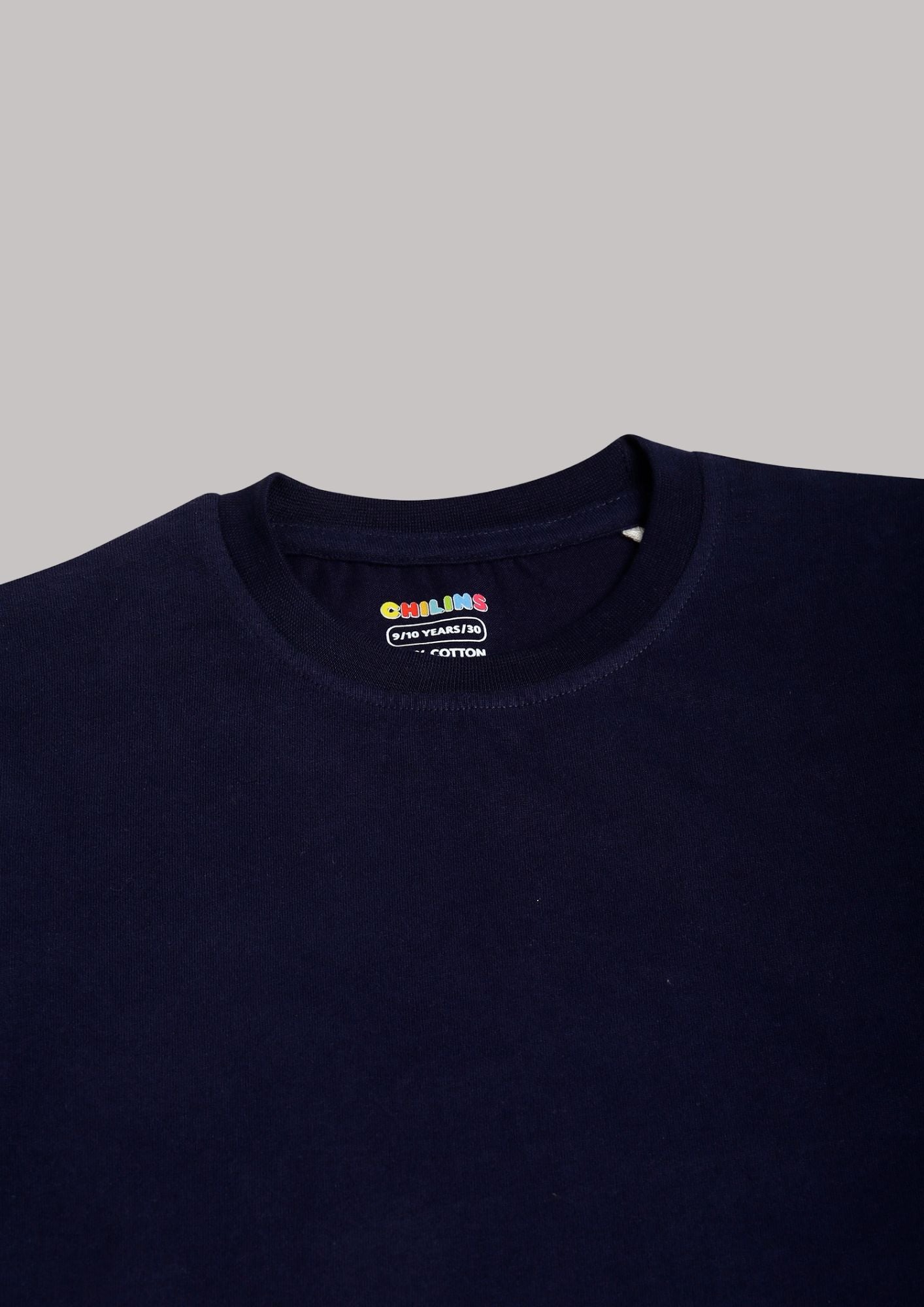 CHILINS Kids’ Dark Blue Cotton T‑Shirt – Soft Crew‑Neck Everyday Wear